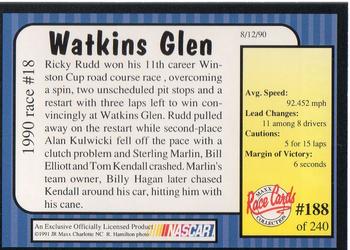 1991 Maxx #188 1990 Race #18-Watkins Glen Back