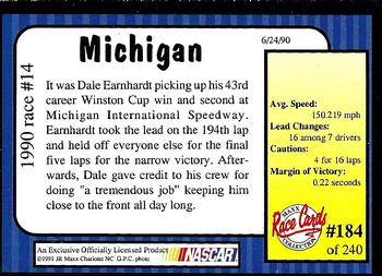 1991 Maxx #184 1990 Race #14-Michigan Back