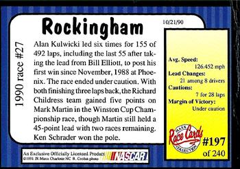 1991 Maxx #197 1990 Race #27-Rockingham Back