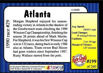 1991 Maxx #199 1990 Race #29-Atlanta Back