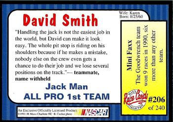1991 Maxx #206 David Smith Back