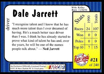 1991 Maxx #21 Dale Jarrett Back