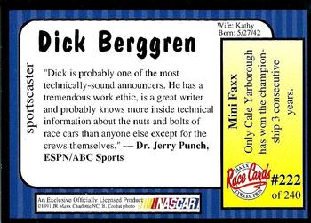 1991 Maxx #222 Dick Berggren Back