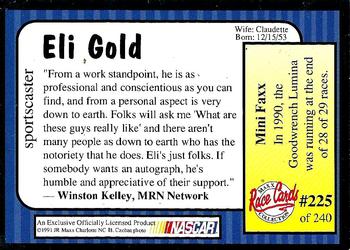 1991 Maxx #225 Eli Gold Back
