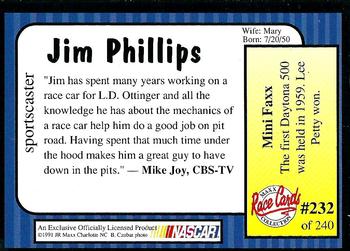 1991 Maxx #232 Jim Phillips Back