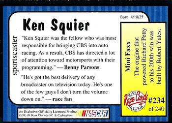 1991 Maxx #234 Ken Squier Back