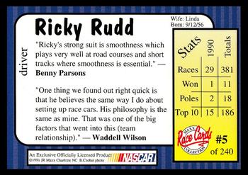 1991 Maxx Update #5 Ricky Rudd Back