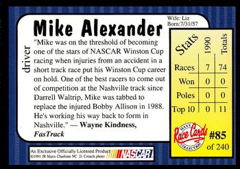 1991 Maxx Update #85 Mike Alexander Back