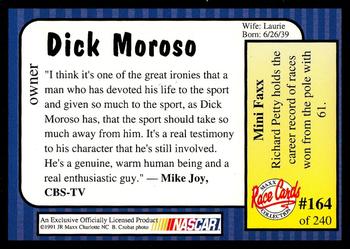 1991 Maxx Update #164 Dick Moroso Back