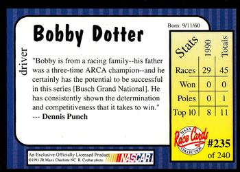 1991 Maxx Update #235 Bobby Dotter Back