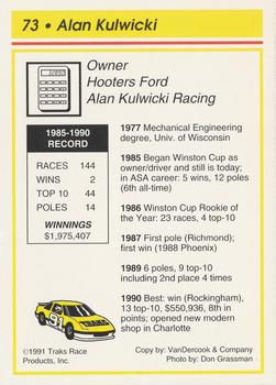 1991 Traks #73 Alan Kulwicki's Car Back