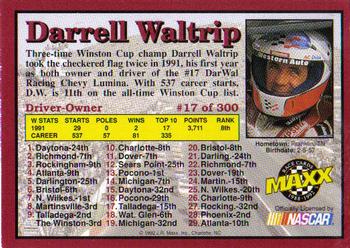 1992 Maxx (Red) #17 Darrell Waltrip Back