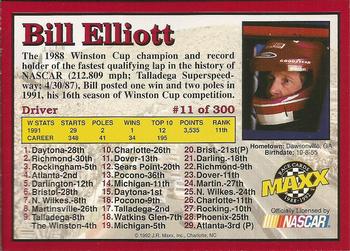 1992 Maxx (Red) #11 Bill Elliott Back