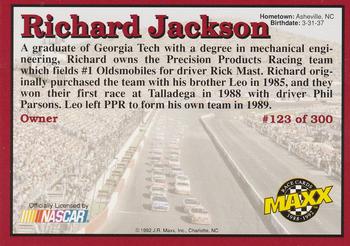 1992 Maxx (Red) #123 Richard Jackson Back
