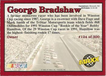 1992 Maxx (Red) #124 George Bradshaw Back