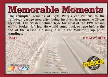 1992 Maxx (Red) #192 Kyle Petty's Car Back