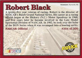 1992 Maxx (Red) #204 Robert Black Back