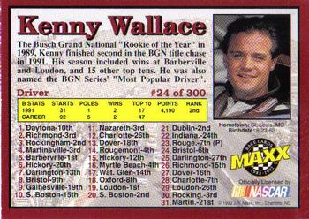 1992 Maxx (Red) #24 Kenny Wallace Back