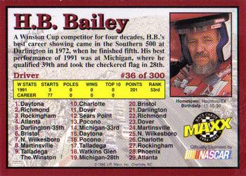 1992 Maxx (Red) #36 H.B. Bailey Back