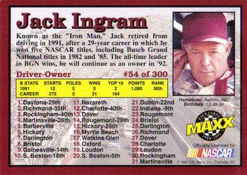1992 Maxx (Red) #54 Jack Ingram Back