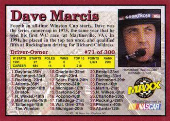 1992 Maxx (Red) #71 Dave Marcis Back