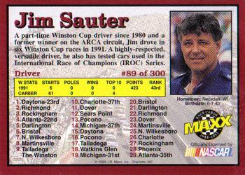 1992 Maxx (Red) #89 Jim Sauter Back