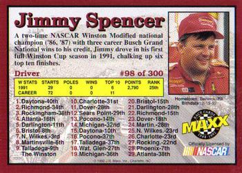 1992 Maxx (Red) #98 Jimmy Spencer Back