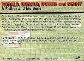 1993 Action Packed #145 Ronald, Donald, Donnie & Kenny Back