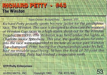 1993 Action Packed #53 Richard Petty Back