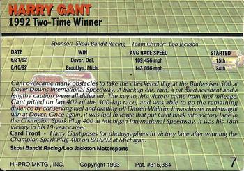 1993 Action Packed #7 Harry Gant Back