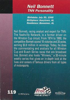 1993 Finish Line #119 Neil Bonnett Back