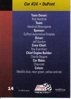 1993 Finish Line #14 Jeff Gordon's Car Back