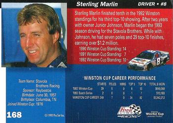 1993 Finish Line #168 Sterling Marlin Back
