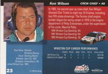 1993 Finish Line #23 Ken Wilson Back