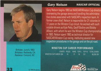 1993 Finish Line #33 Gary Nelson Back