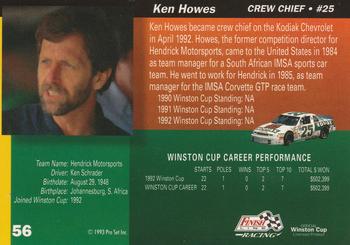 1993 Finish Line #56 Ken Howes Back