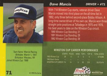 1993 Finish Line #71 Dave Marcis Back