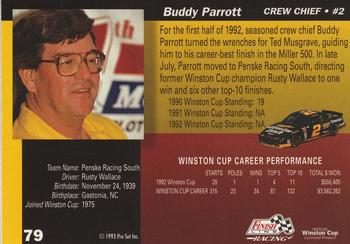 1993 Finish Line #79 Buddy Parrott Back