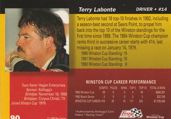 1993 Finish Line #90 Terry Labonte Back