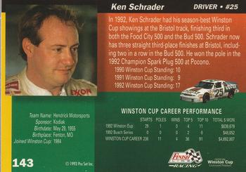 1993 Finish Line #143 Ken Schrader Back