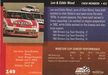 1993 Finish Line #149 Eddie Wood Back