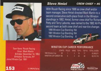 1993 Finish Line #153 Steve Hmiel Back