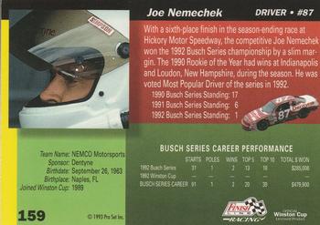 1993 Finish Line #159 Joe Nemechek Back