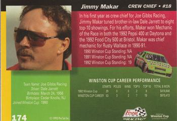1993 Finish Line #174 Jimmy Makar Back