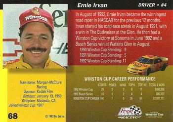 1993 Finish Line #68 Ernie Irvan Back