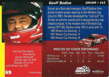1993 Finish Line #69 Geoff Bodine Back