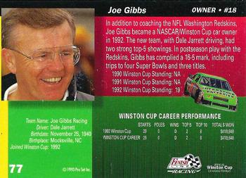 1993 Finish Line #77 Joe Gibbs Back