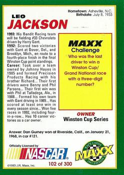 1993 Maxx #102 Leo Jackson Back