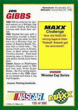1993 Maxx #122 Joe Gibbs Back