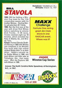 1993 Maxx #123 Bill Stavola Back